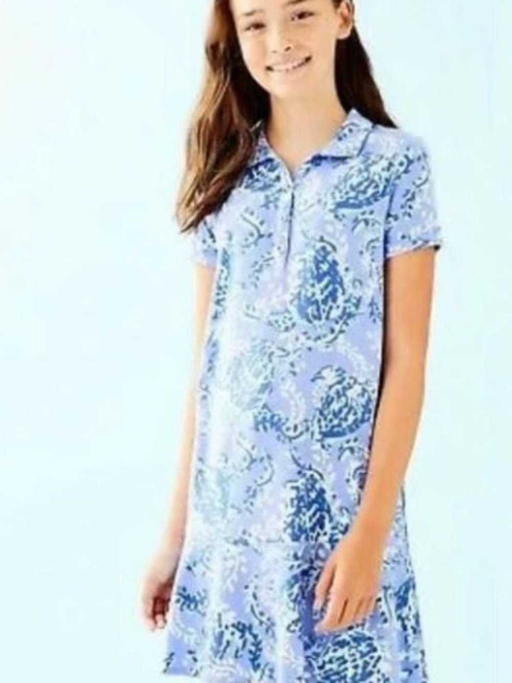 Lilly Pulitzer Blue Printed Polo Dress